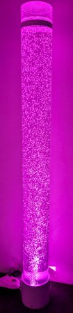 Колонна 200 × 20 см с розовой подсветкой: кабель питания от основания к розетке